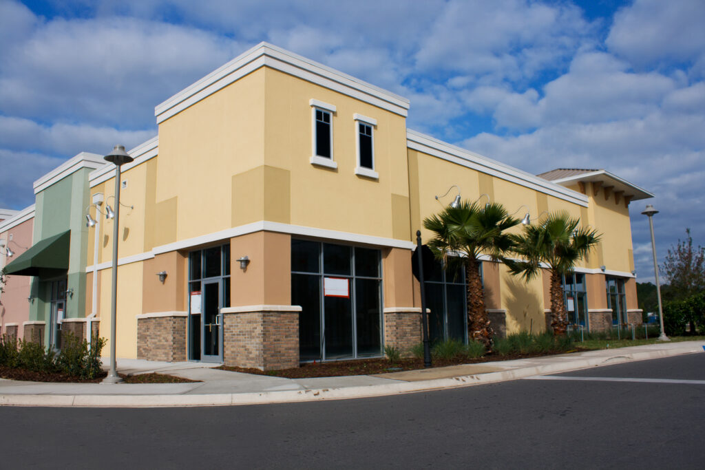 Newly,Constructed,Commercial,Mall,With,Stone,Accents